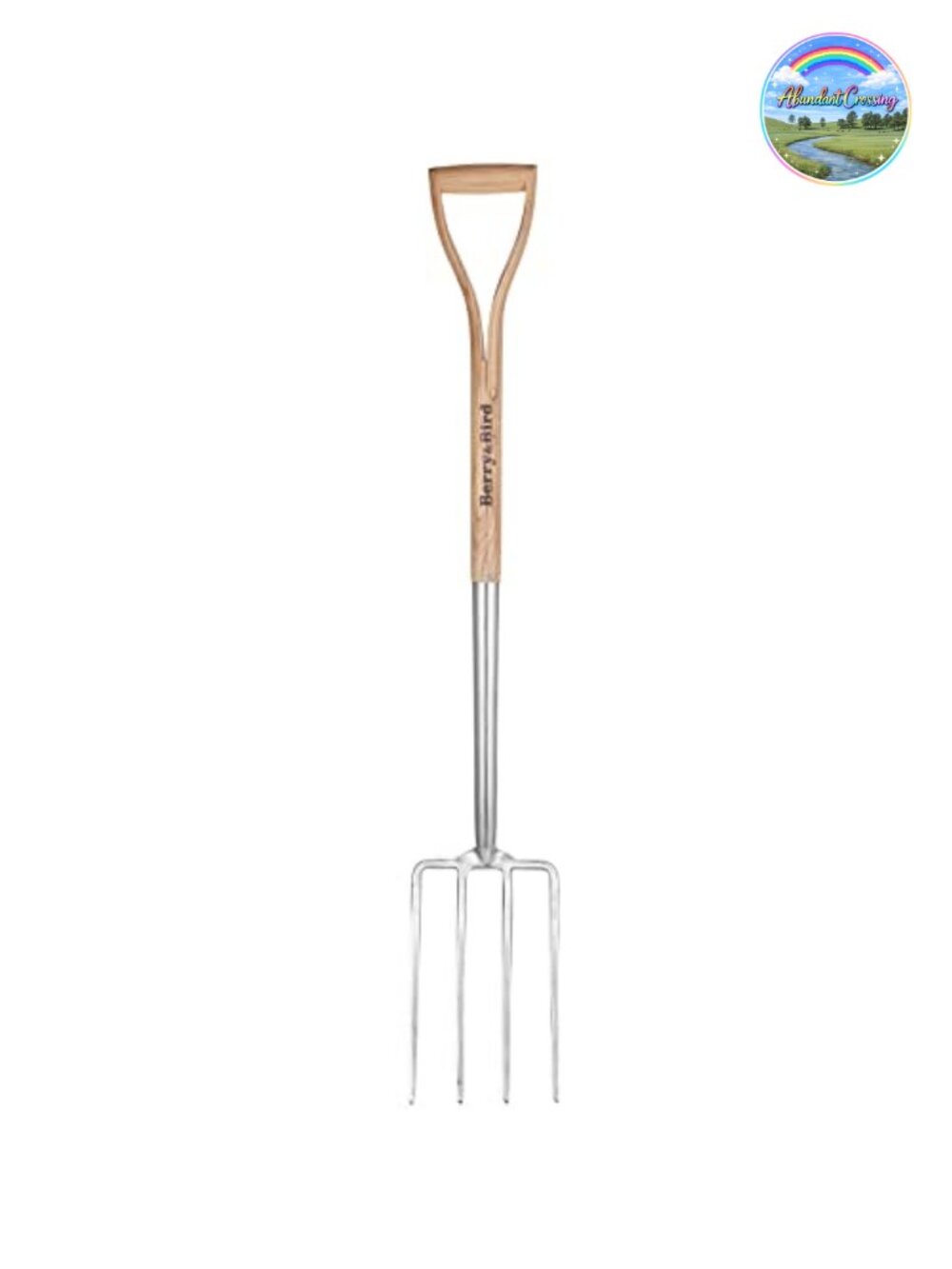 Garden Digging Fork 37.4" Stainless Steel Pitchfork Heavy Duty 4 Tine Gardening